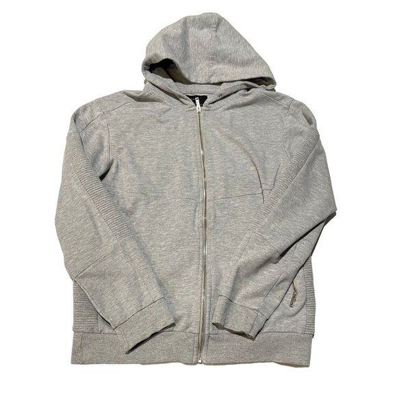 ZARA FULL ZIP GREY HOODED SWEATER SIZE LARGE WOMAN'S | N1 - Picture 1 of 7